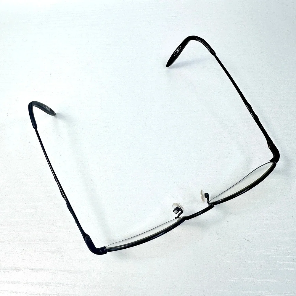 Ocean Pacific CV Rebel Black Oval Metal Eyeglasses Frame 50 17 140mm Indie